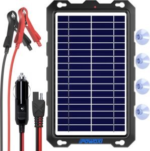 POWOXI 7.5W Solar Battery Trickle Charger & Maintainer