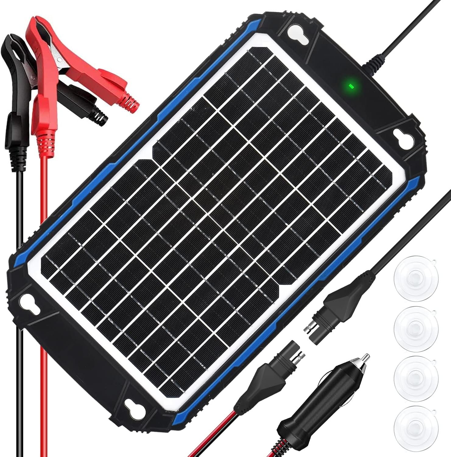 SUNER POWER 12W Solar Battery Charger & Maintainer Pro