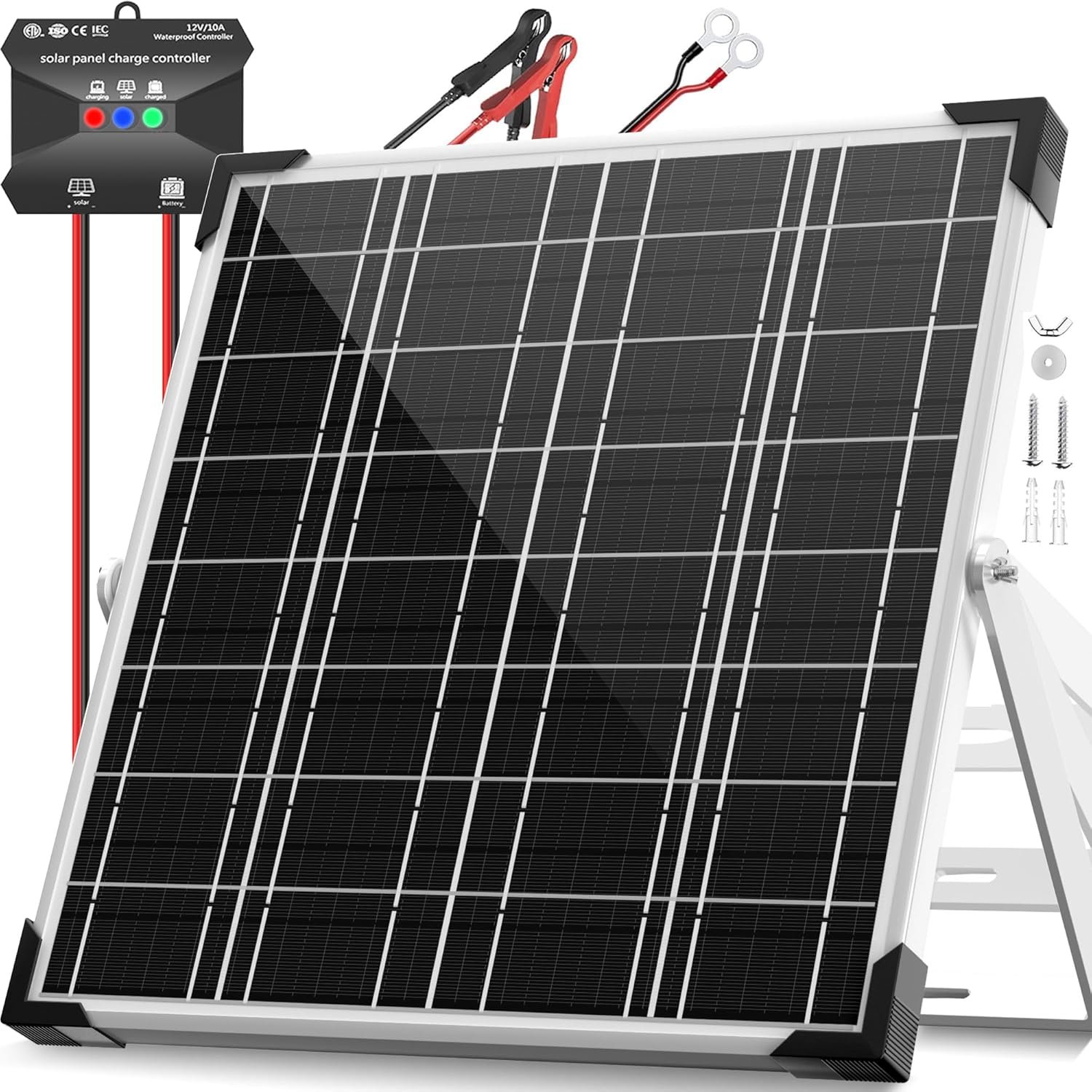 Voltset 20W Solar Battery Charger & Maintainer (IP67, Smart Controller)