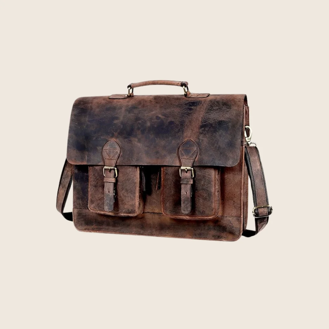 Cuero Retro Brown Leather Laptop Messenger Bag Cuero Retro Brown Leather Laptop Messenger Bag