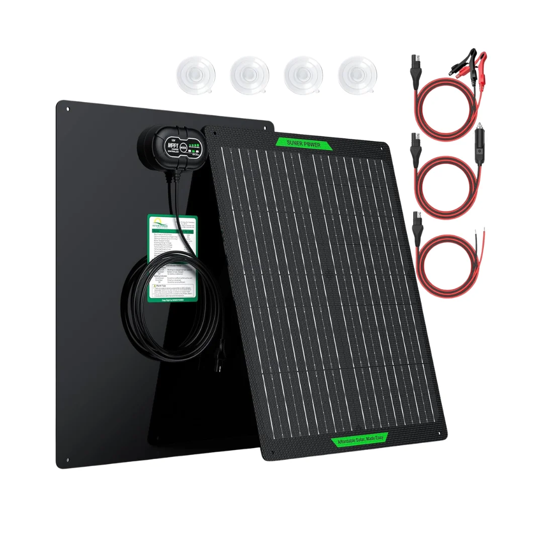 SUNER POWER Waterproof 30W 12V Solar Battery Charger & Maintainer PRO